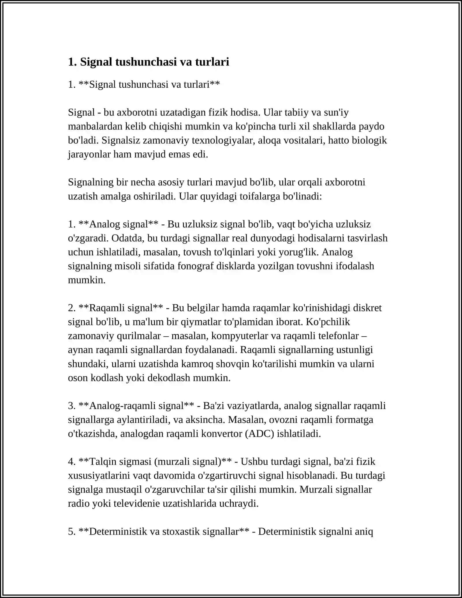 SINGNALNI ANIQLASH VA DISKRET 3