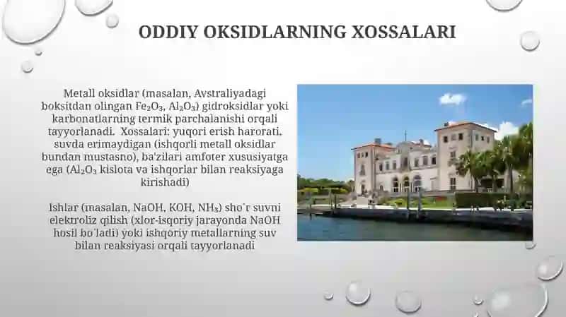 Oksidlar va asoslarning olinishi, xossalari va ishlatilishi 3