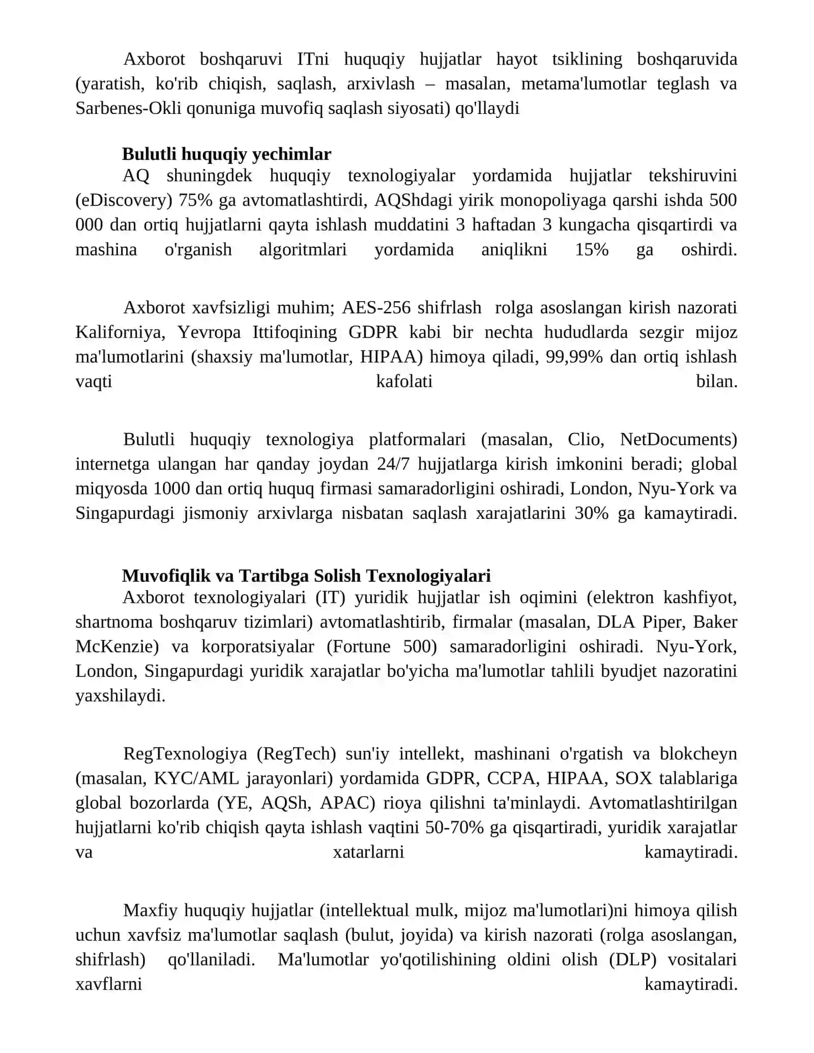 Axborot texnologiyalari huquqiy hujjatlarni boshqarish 3