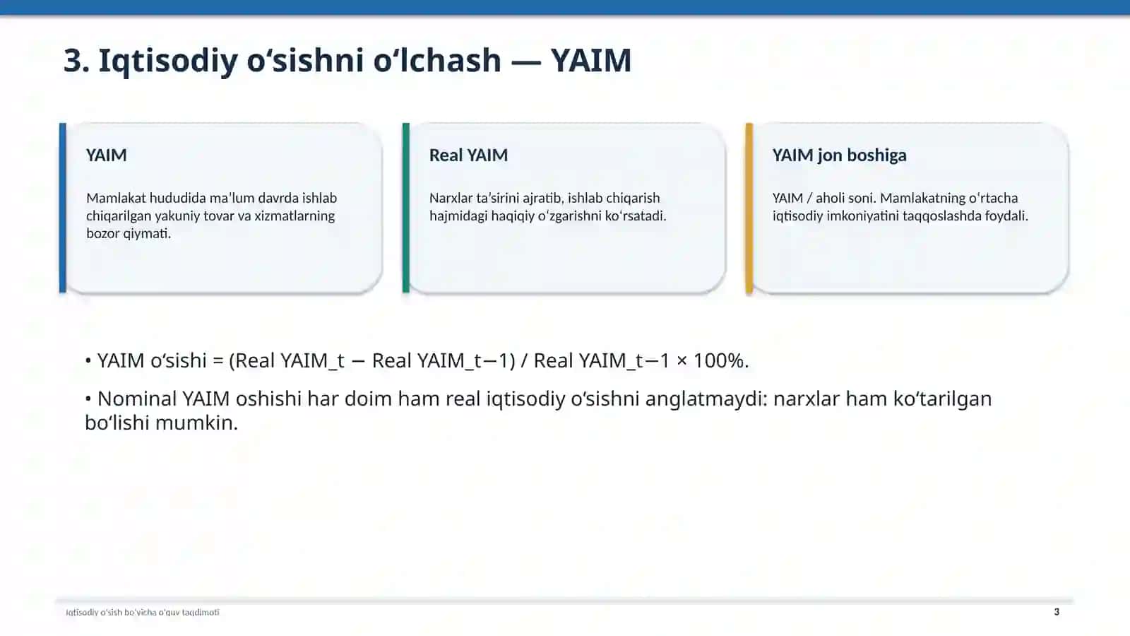 OʻZBEKISTON VA JAHON MAMLAKATLARIDA IQTISODIY OʻSISH 3