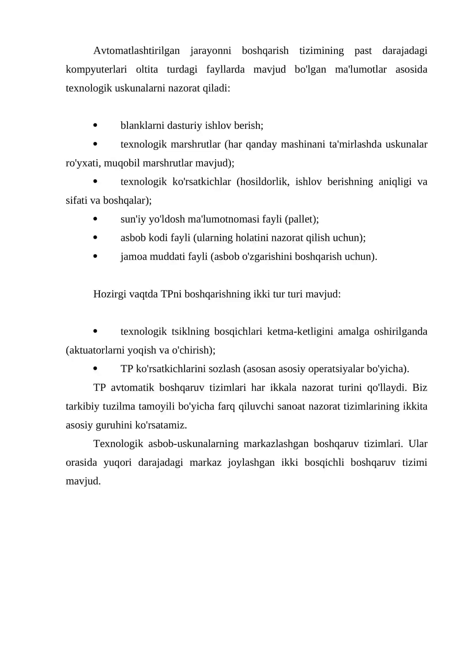 Modul. Texnologik jarayonlarni raqamli boshqarishning o’ziga xos jihatlari 3