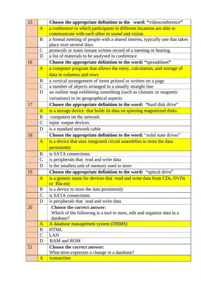 English Final control tests 3