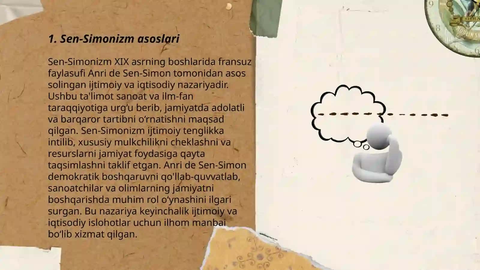 Sen-Simonizm evolyutsiyasi. SH. Fur'ening tarixiy rivojlanish kontseptsiyasi 3