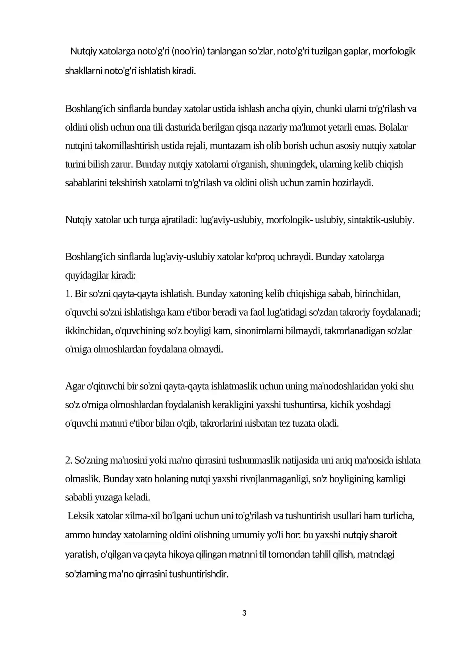 Imlo va uslubiy xatoliklar to'g'risidagi analizlar 3