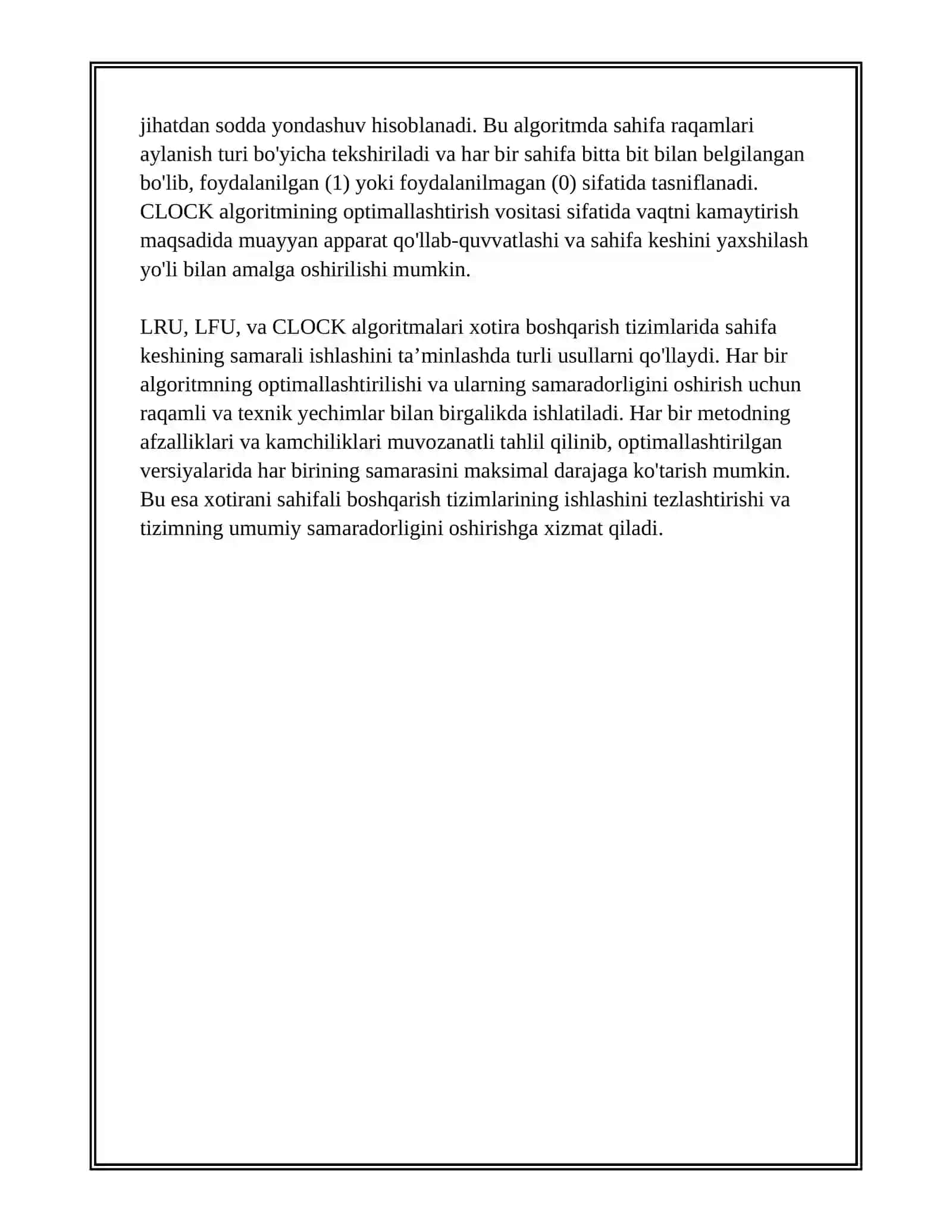 XOTIRANI SAHIFALI BOSHQARISH ISHI TEZKORLIGINI OSHIRISH 3