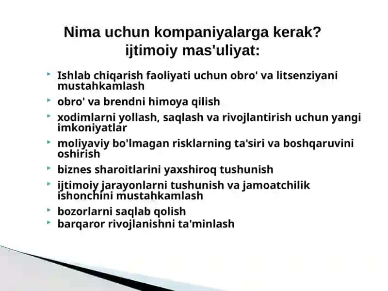 Korporativ ijtimoiy mas'uliyat dasturlari vaularni amalga oshirish vositalari 3