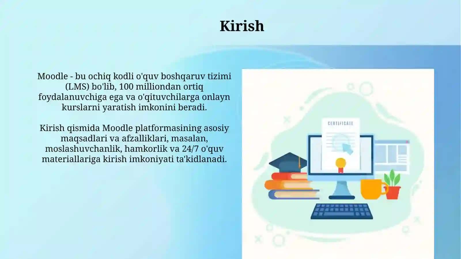 Moodle tizimda oʻquv materiallarini joylashtirish 3