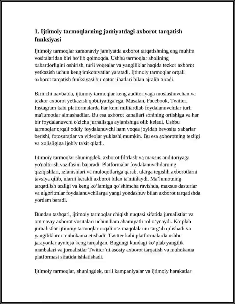 IJTIMOIY TARMOQLARNING JAMIYATGA FUNKSIONAL BOʻLIQLIGI REFERAT 3