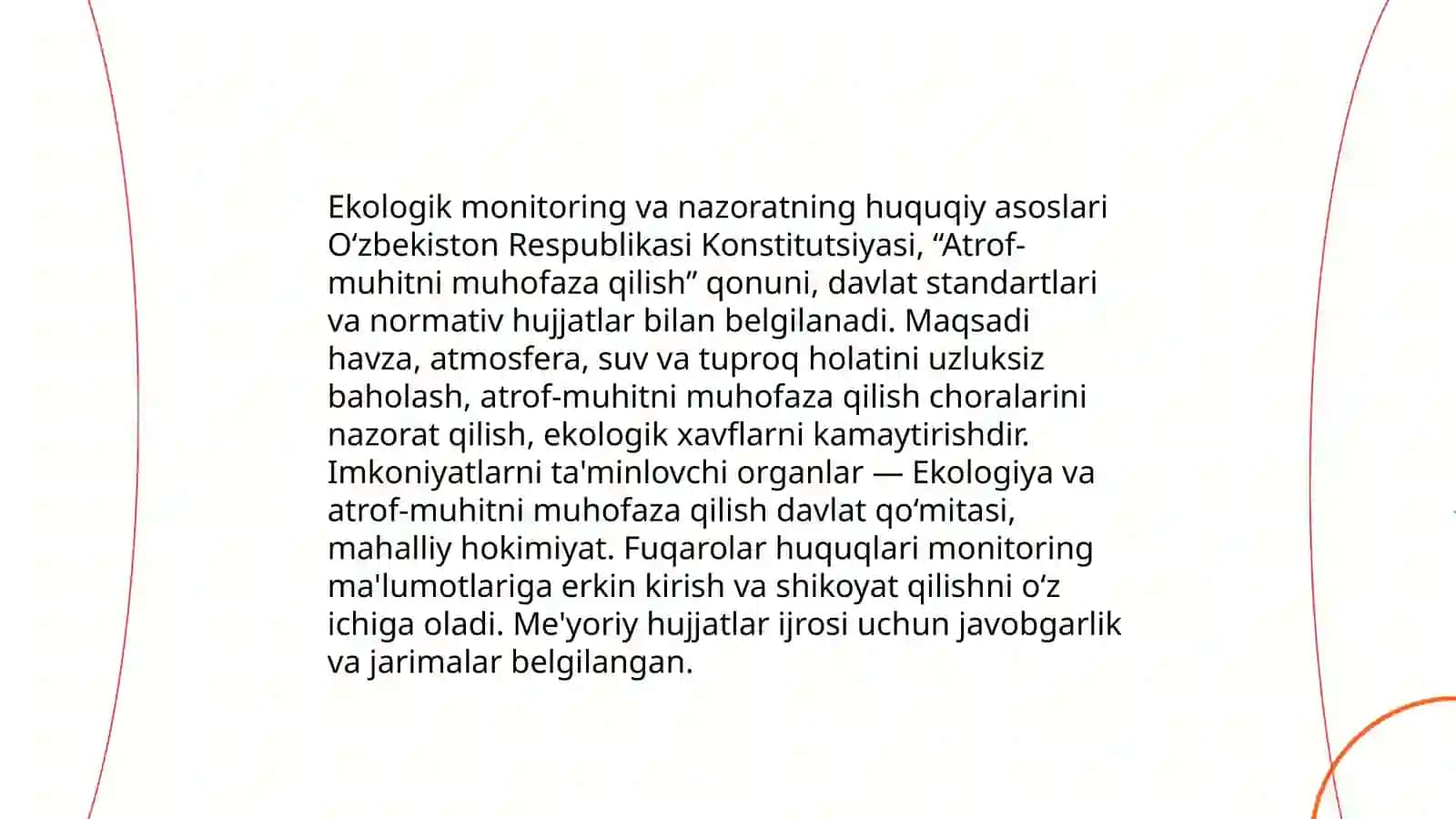 Ekologik monitoring, nazorat va ekspertizaning huquqiy asoslari 3