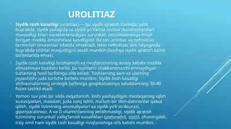 Buyraklarda Urat Toshsini Davolash 3