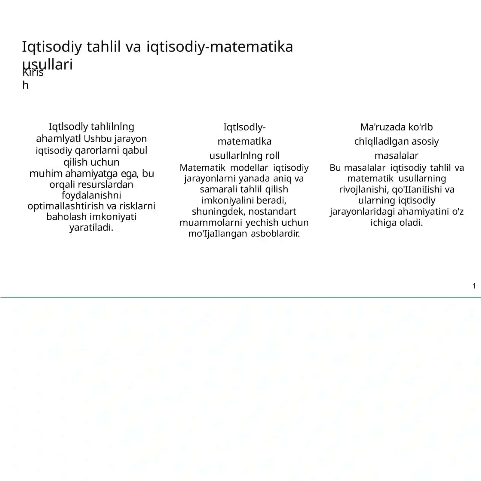 Iqtisodiy tahlil fanidan – Iqtisodiy tahlilda iqtisodiy-matematik usullarning zarurligi 3