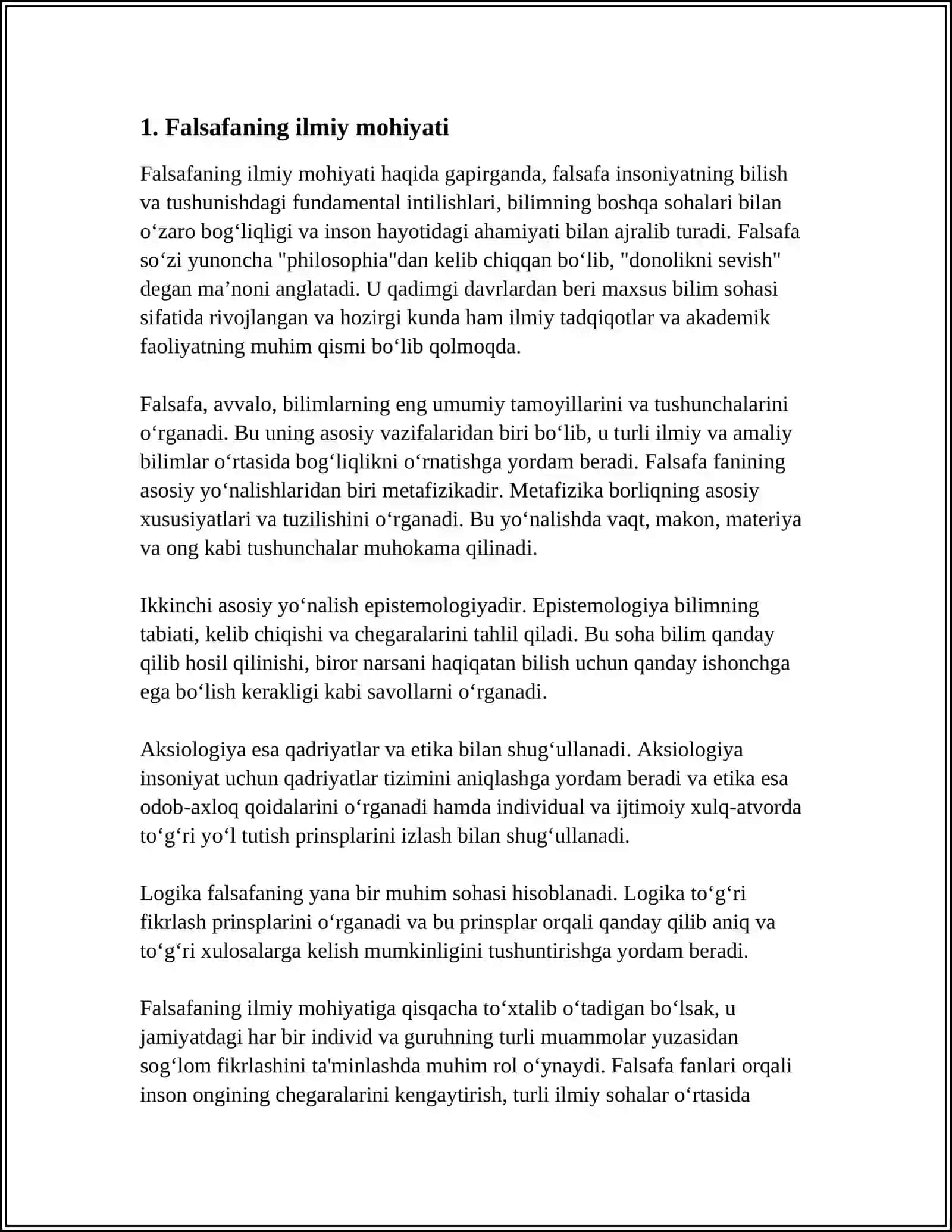 FALSAFANING FAN VA DUNYOQARASHGA DOIR MOHIYATI 3