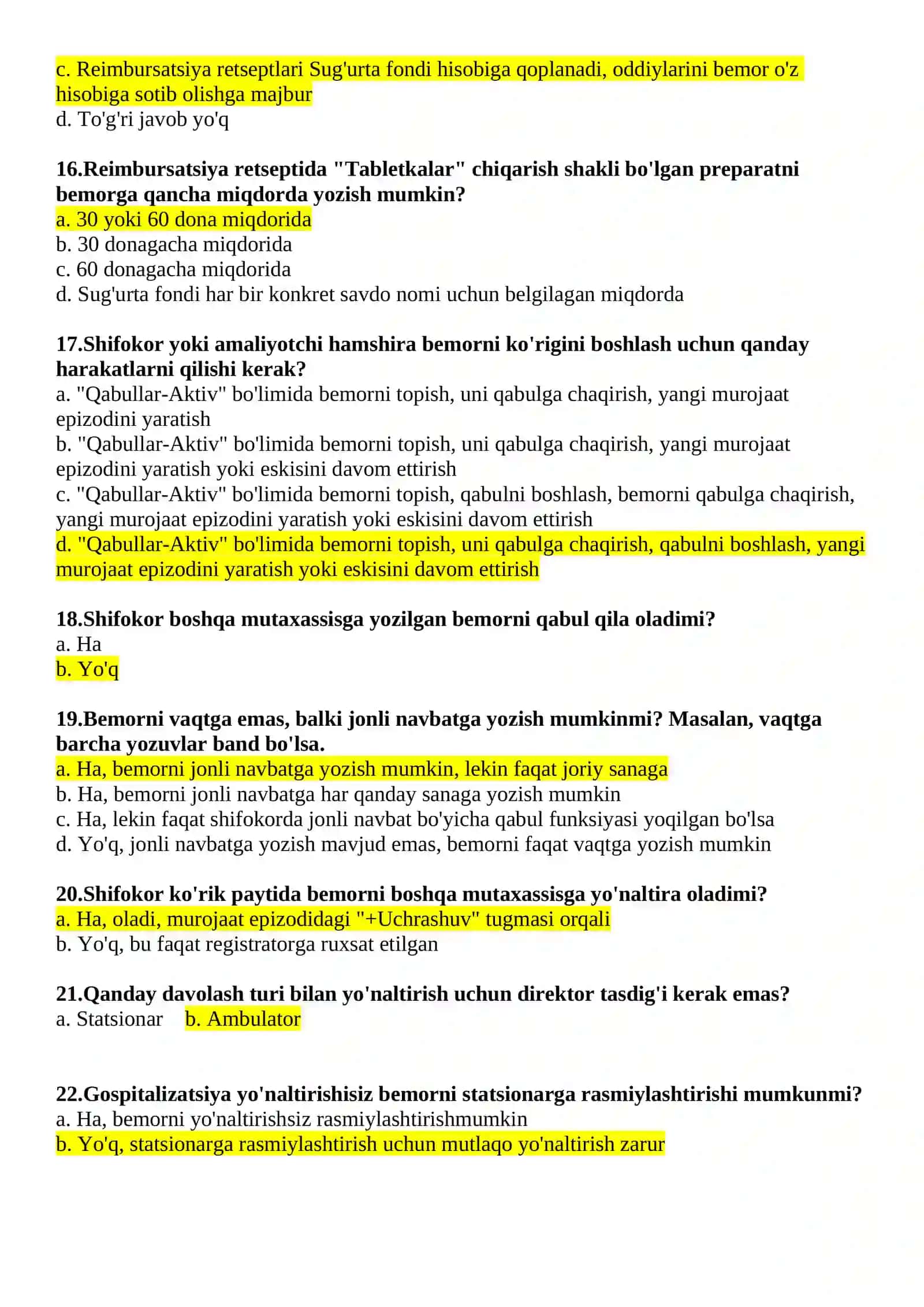 ARGOS D-MED 50 ta test savollari va javoblari 3