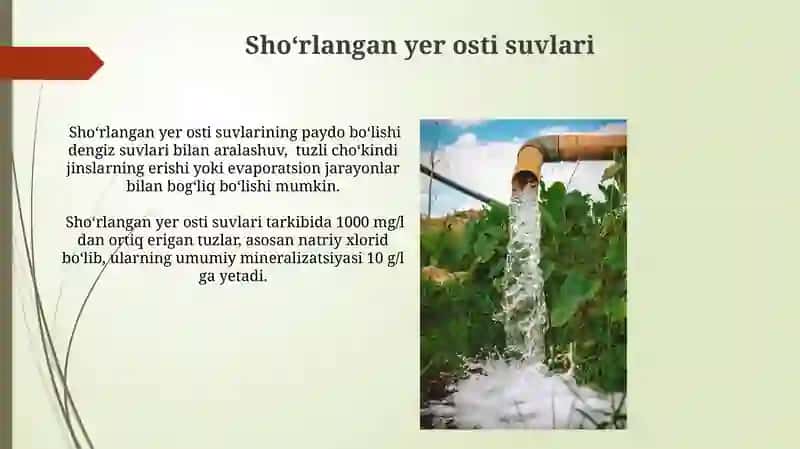 Yer osti suvlarining klassifikatsiyasi 3