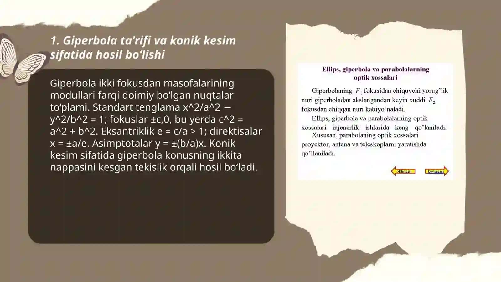 Giperbola va uning xossalari 3