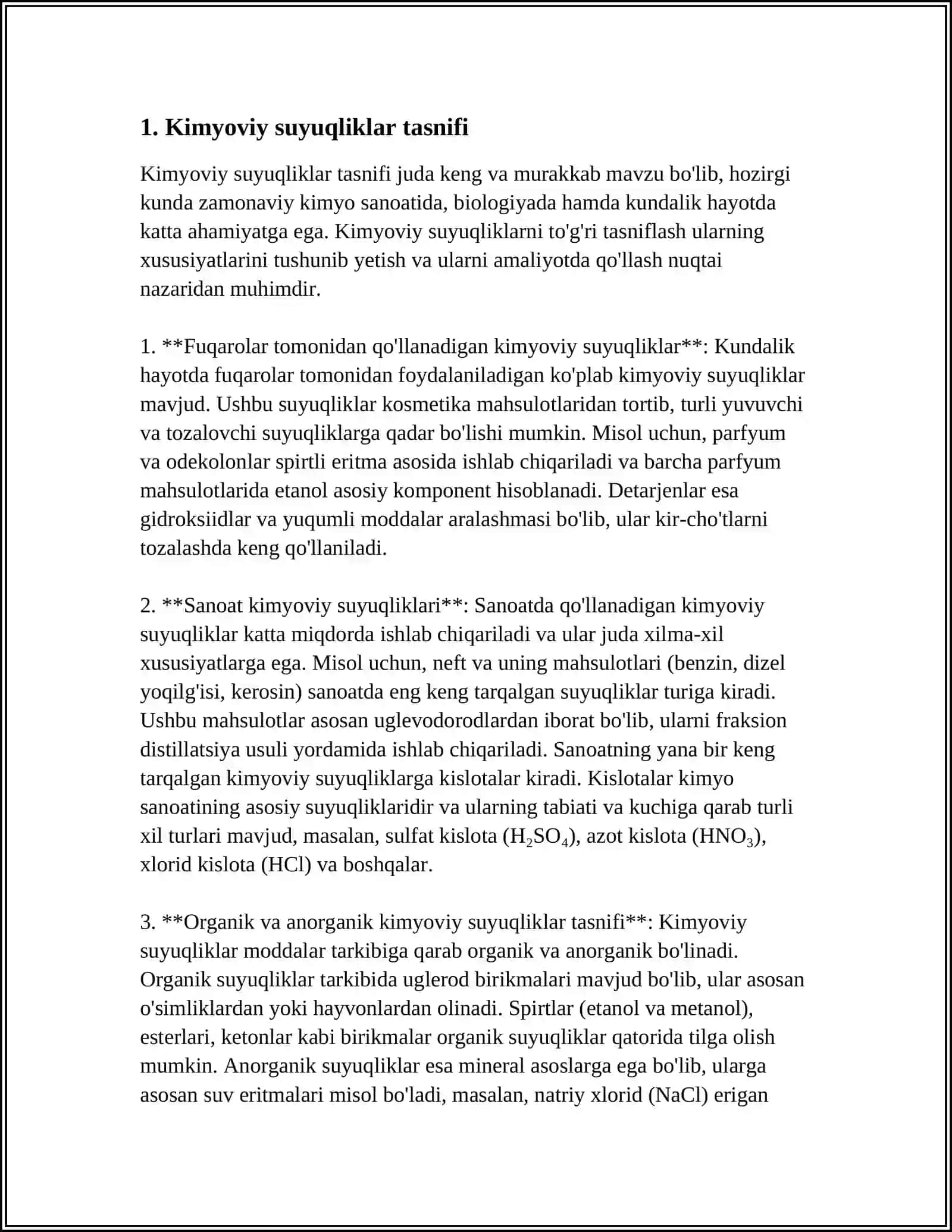 KIMYOVIY SUYUQLIKLAR XAQIDA MA’LUMOTLAR 3