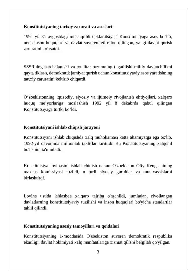 O‘zbekiston Respublikasi Konstitutsiyasi 3
