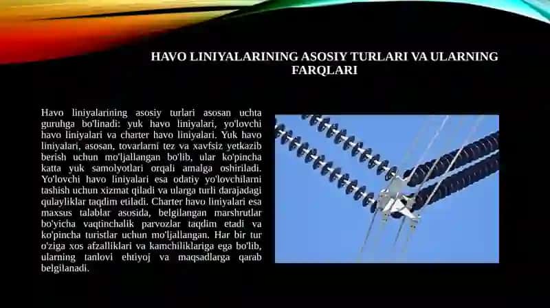 Havo liniyalarni ishlatilishiga qabul qilish va topshirish 3