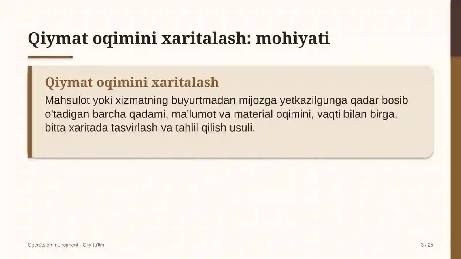 Avtobus parklarida qiymat oqimini xaritalash 3