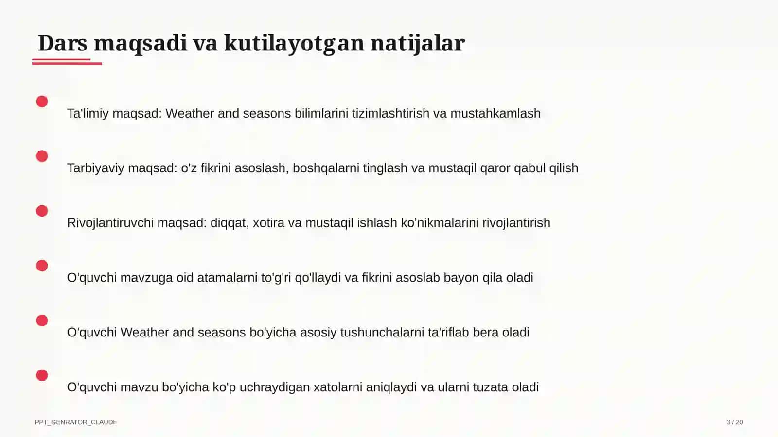 Weather and seasons (4-sinf) 3