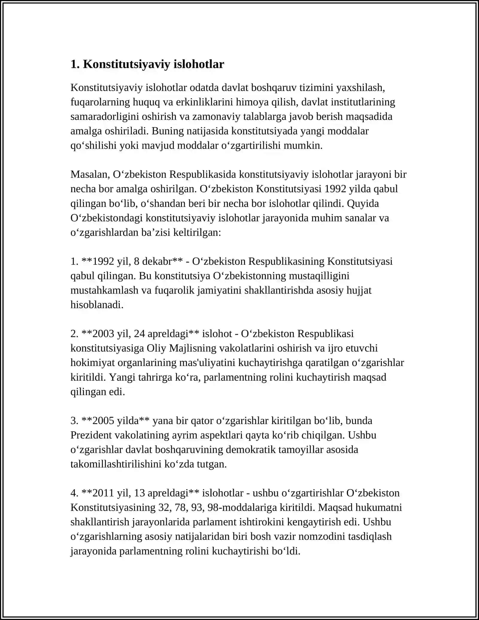 MUSTAQILLIK YILLARIDA DAVLAT BOSHQARUVI TIZIMIDA AMALGA OSHIRGAN ISLOHATLARI 3