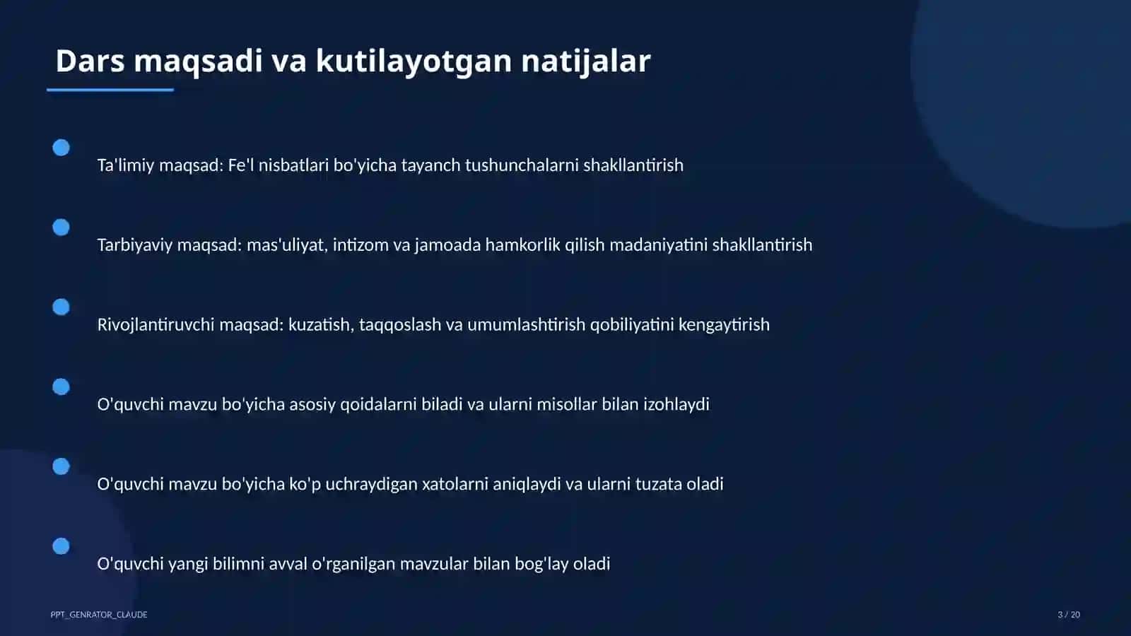 Fe'l nisbatlari (7-sinf) 3