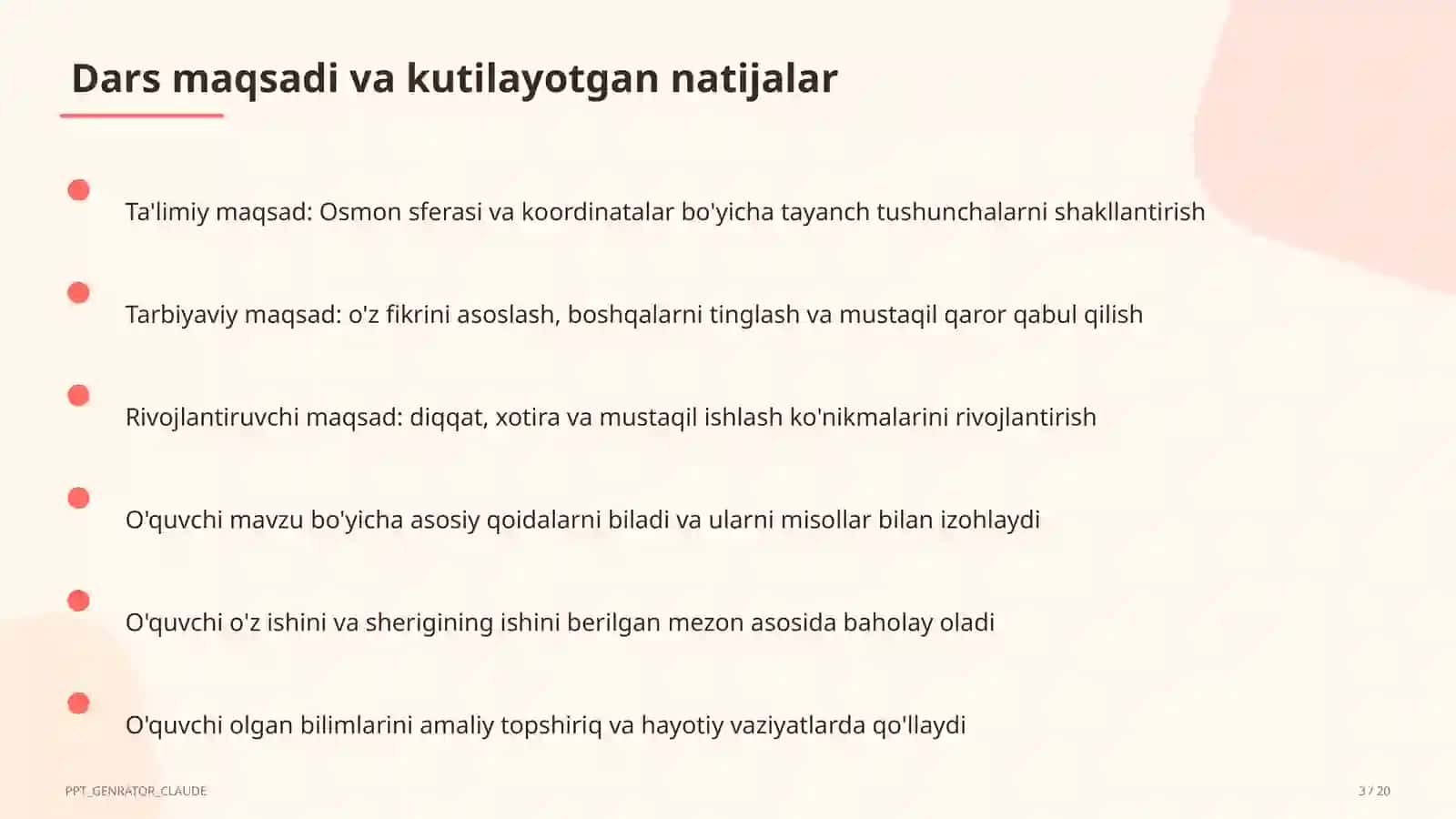 Osmon sferasi va koordinatalar (10-sinf) 3