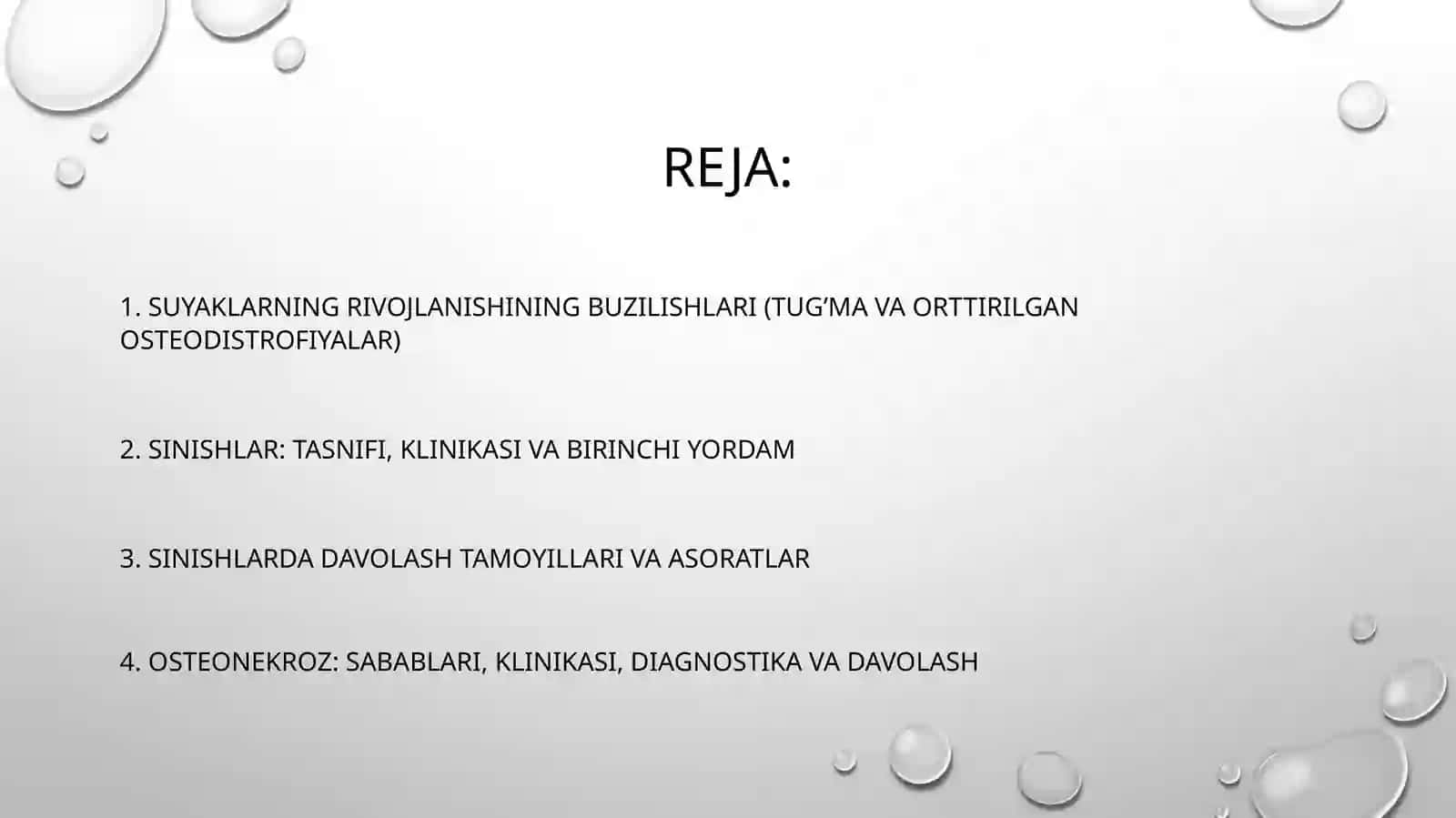 Suyaklarning rivojlanishining buzilishlari.Sinishlar. osteonekroz 3
