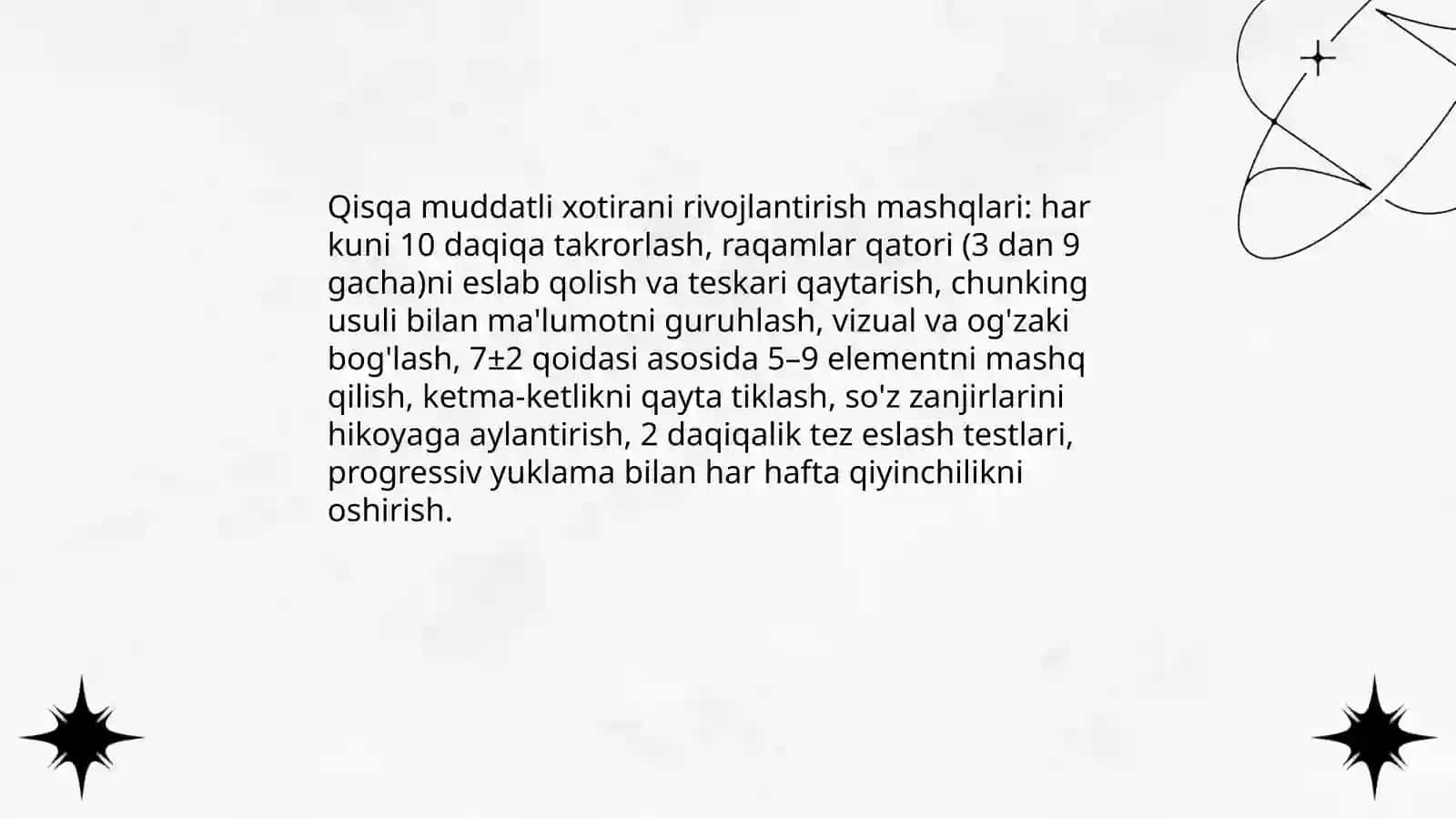 Xotirani rivojlantiruvchi psixologik mashg‘ulotlar 3
