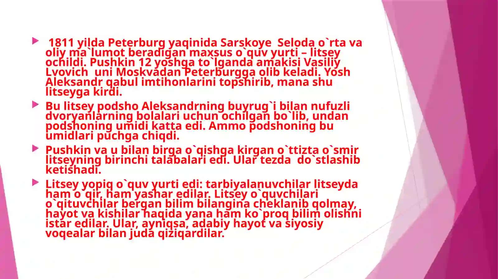 A.S.Pushkinning bolalar adabiyotida tutgan o’rni 3