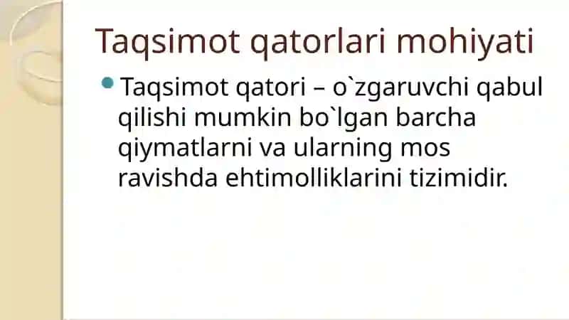 Tasodifiy miqdorlarning asosiy tushunchalari 3