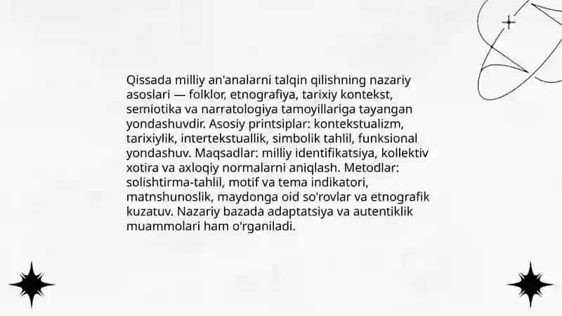 qissada milliy an'ana talqini 3