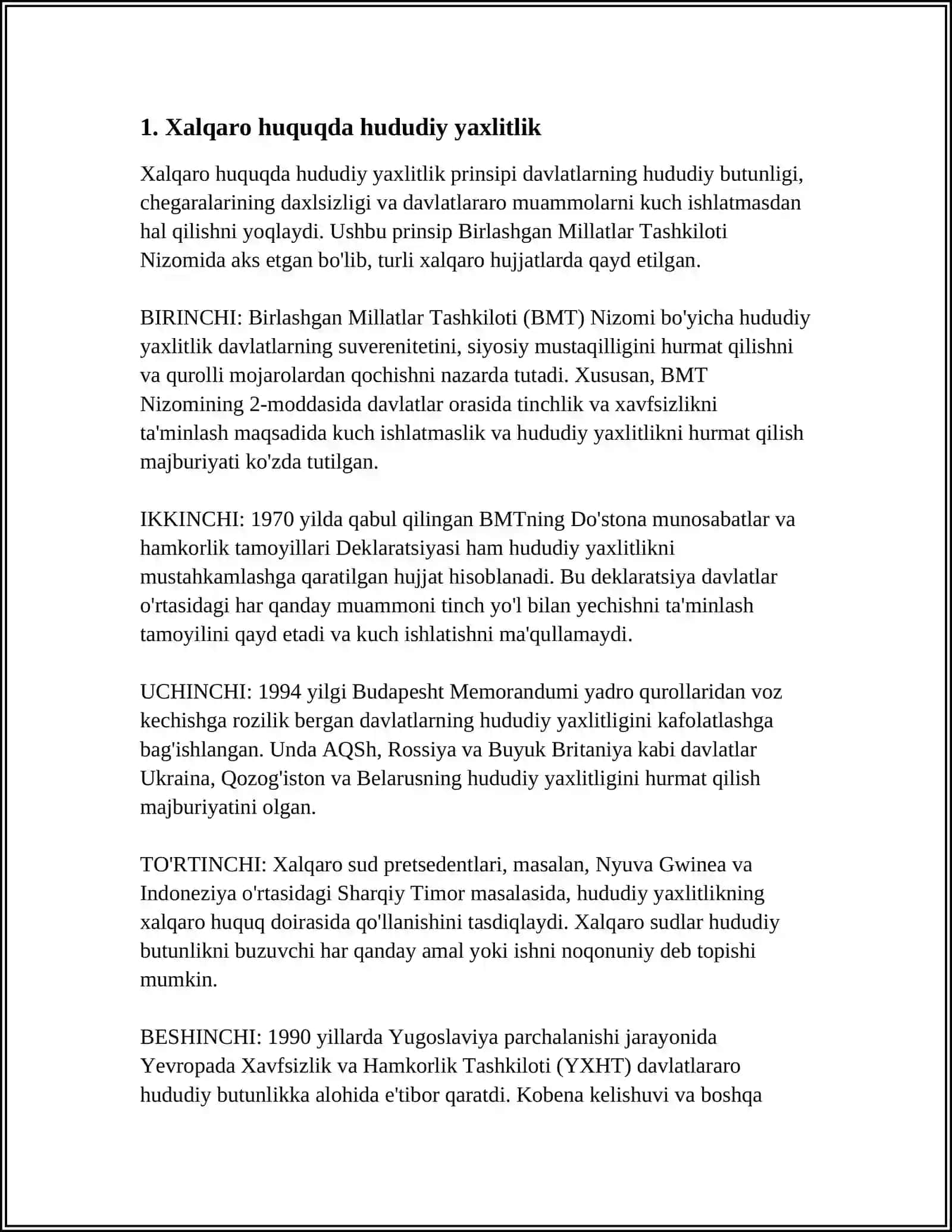 XALQARO HUQUQDA HUDUD MASALASINING HUQUQIY ASOSLARI 3