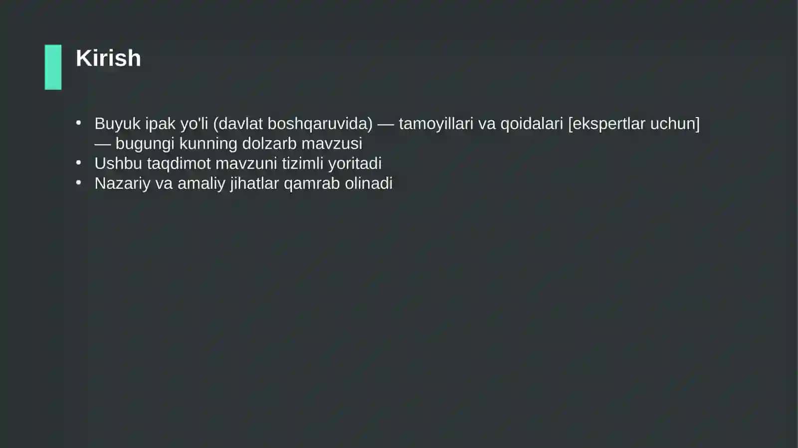 Buyuk ipak yo'li (davlat boshqaruvida) — tamoyillari va qoidalari [ekspertlar uchun] 3
