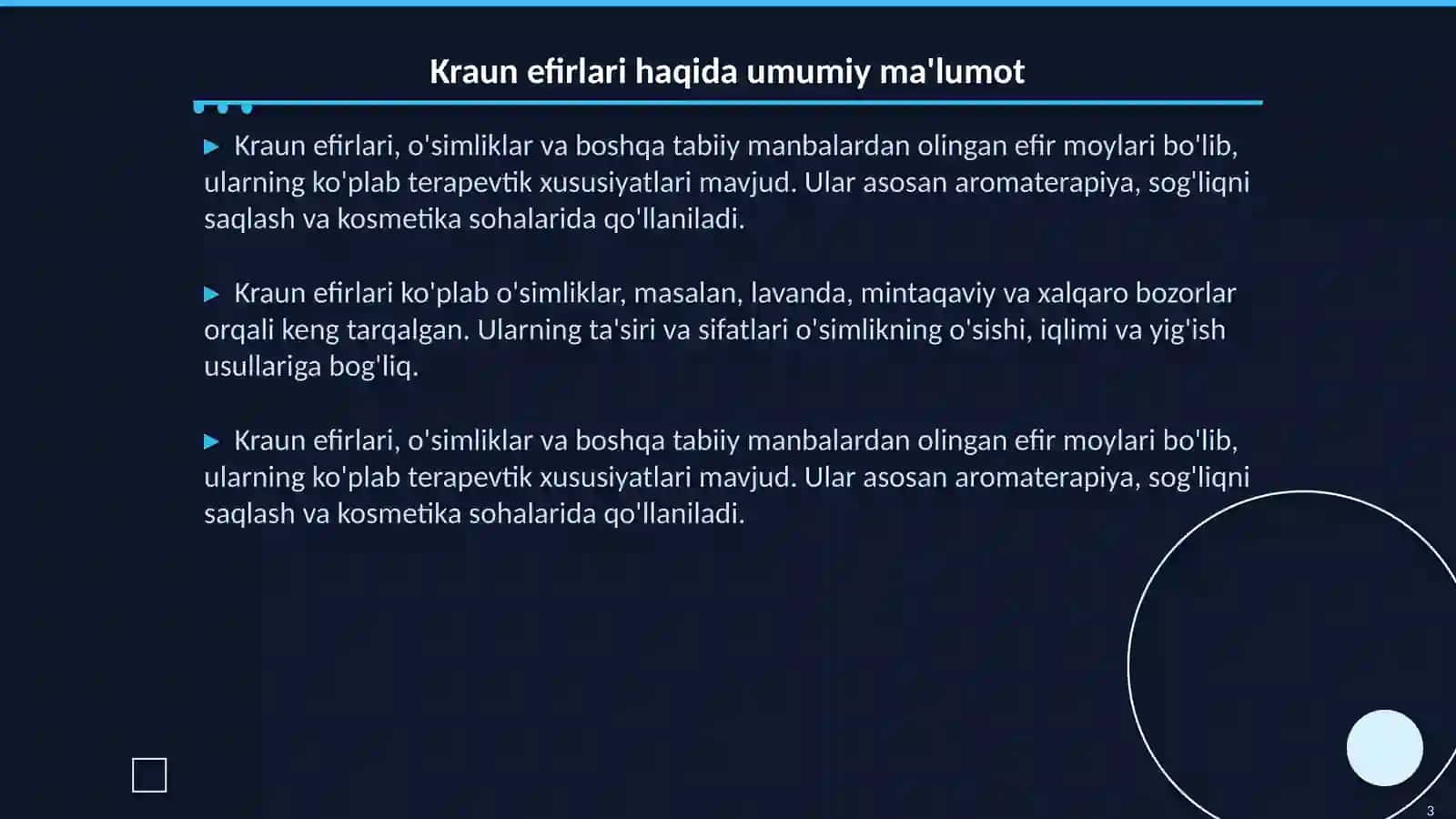 Kraun efirlari-dori vositalari sifatida 3