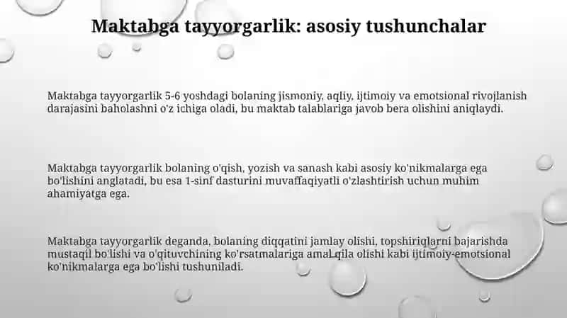 Maktabga Tayyorgarlik 3