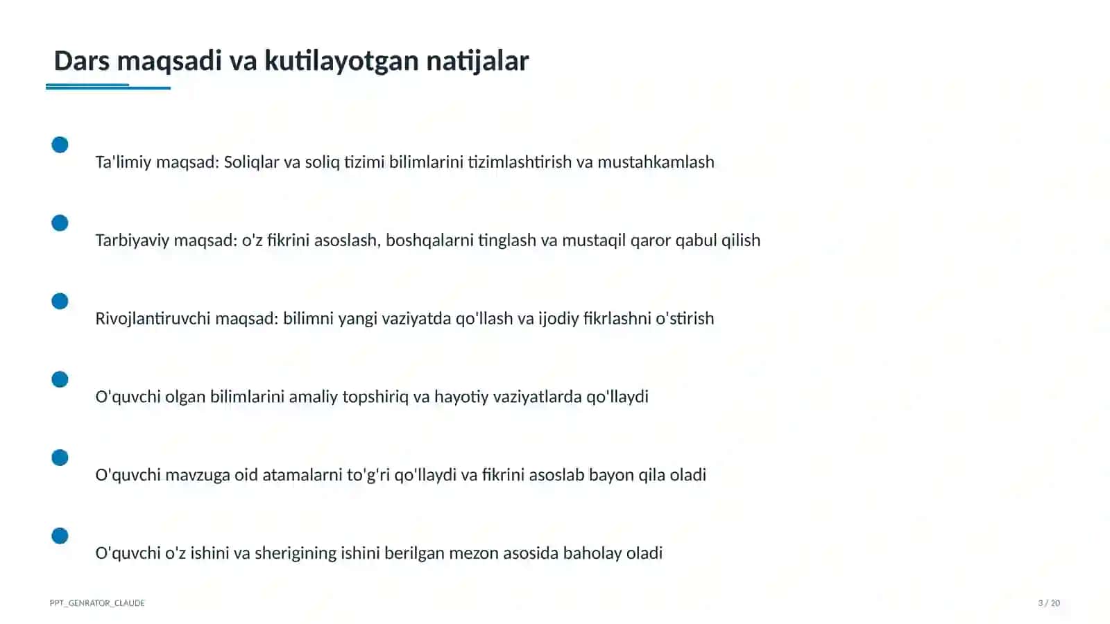 Huquq va iqtisodiyot asoslari (9– 11) — o'qituvchilar uchun 3