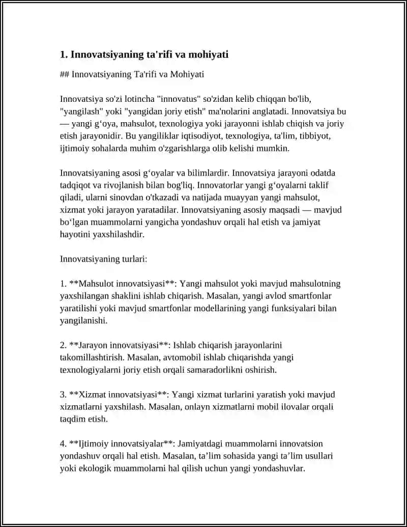 INNOVATSIYALARNING MOHIYATI VA HUSUSIYATI 3