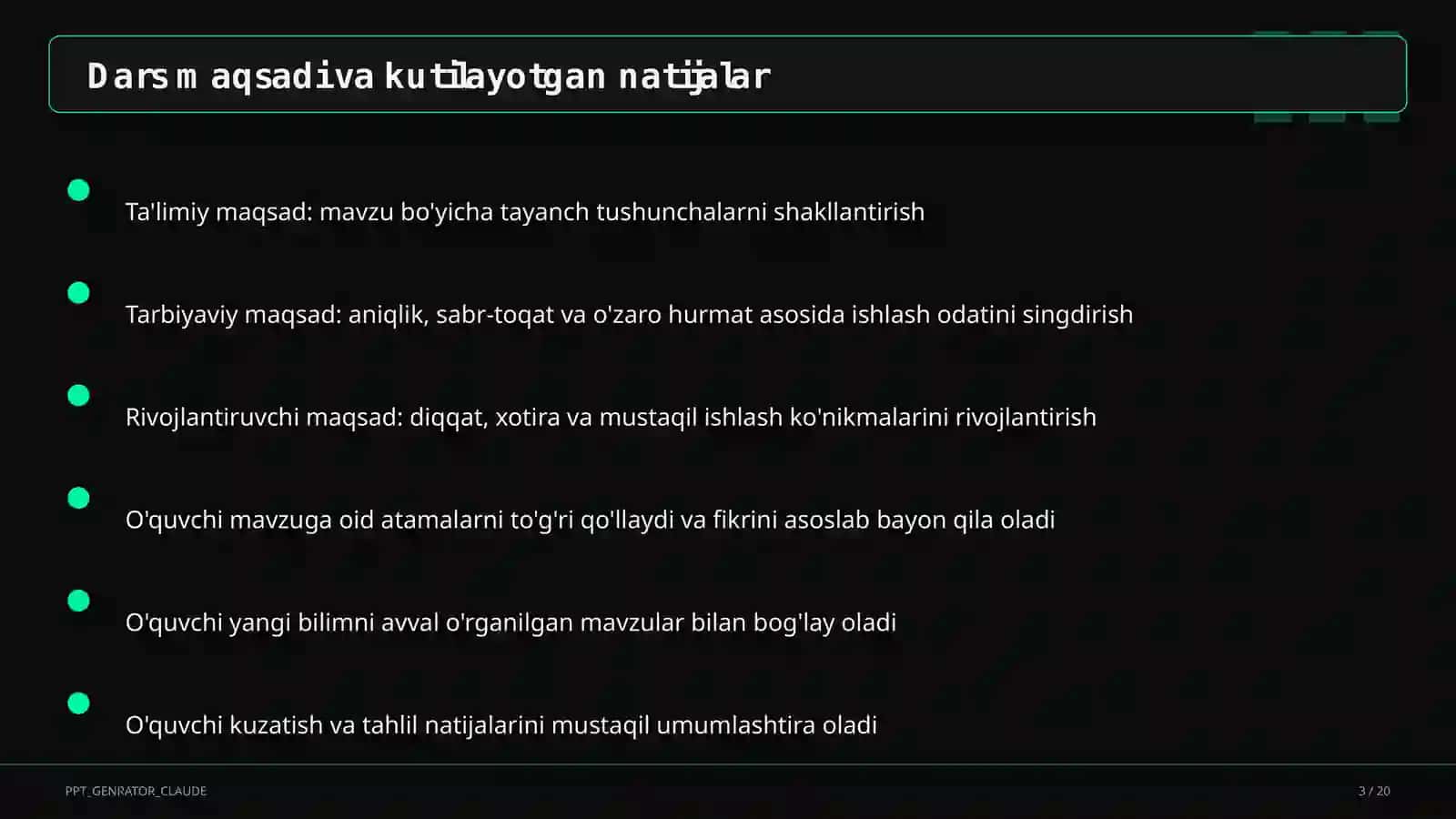 O'zbek milliy taomlari tayyorlash texnologiyasi (6-sinf) 3
