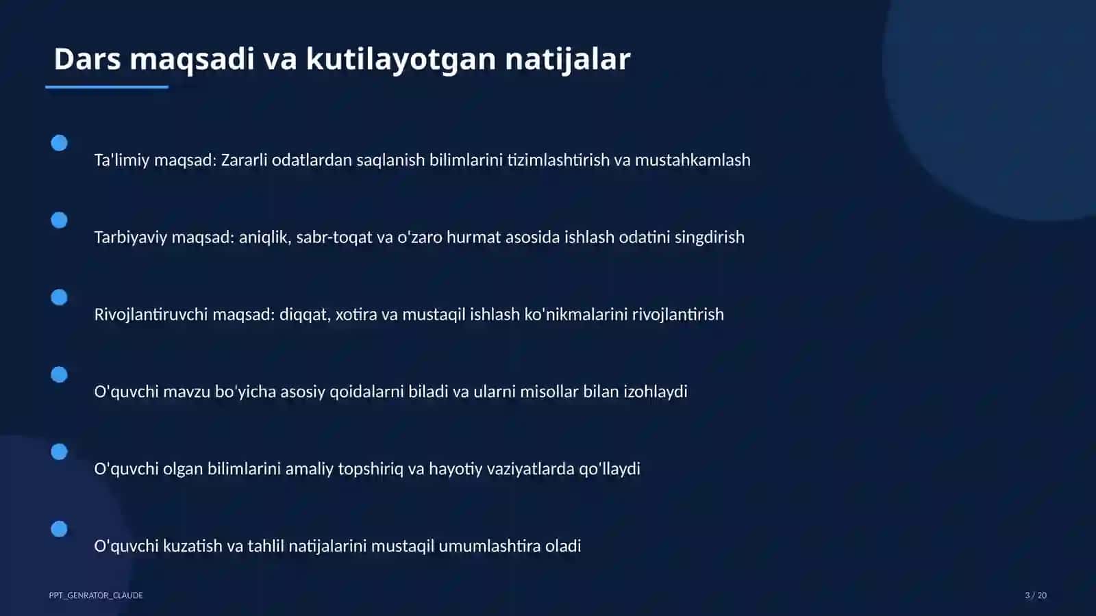 Zararli odatlardan saqlanish (7-sinf) 3
