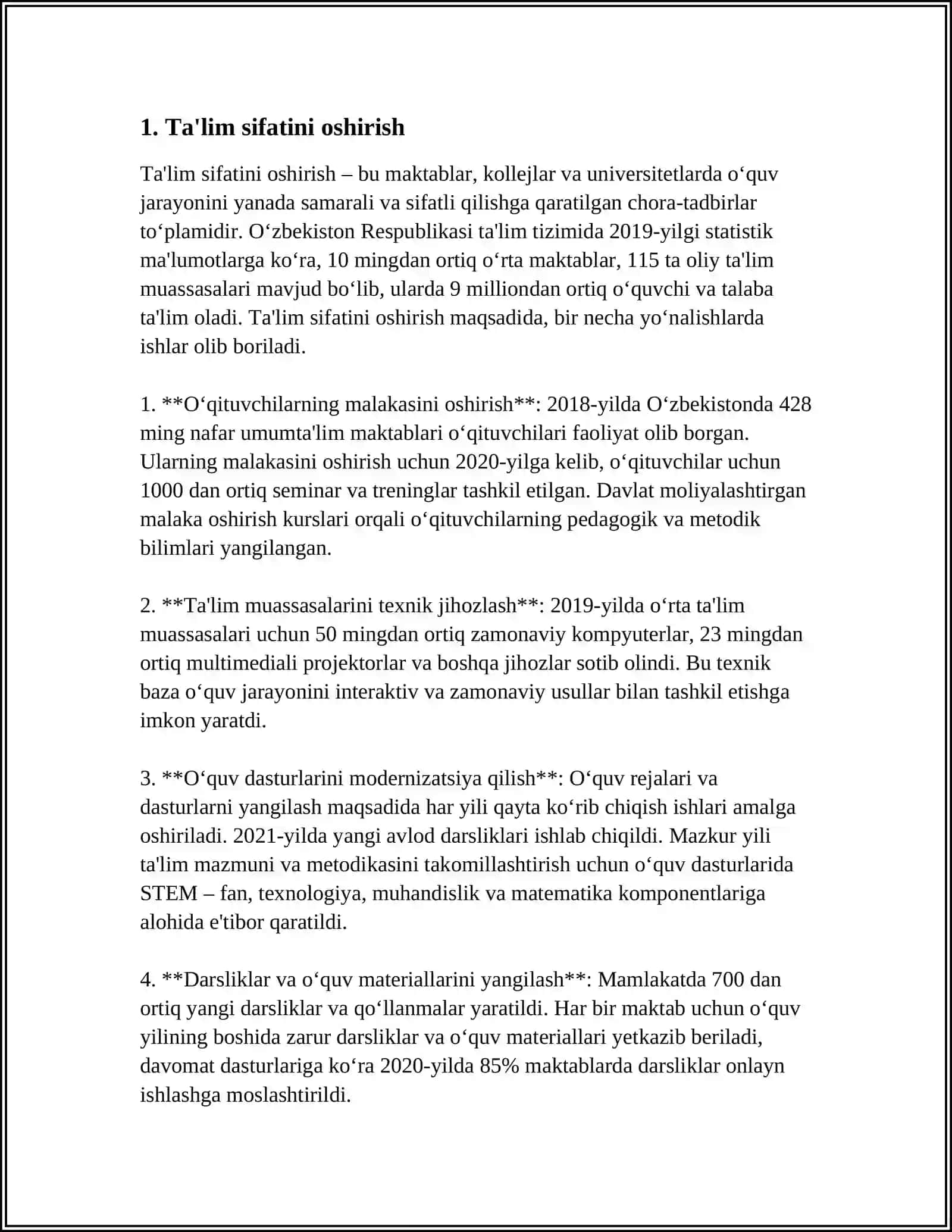 O'ZBEKISTON RESPUBLIKASI XALQ TA'LIMI TIZIMINI 2030- YILGACHA RIVOJLANTIRISH KONSEPSIYASI 3