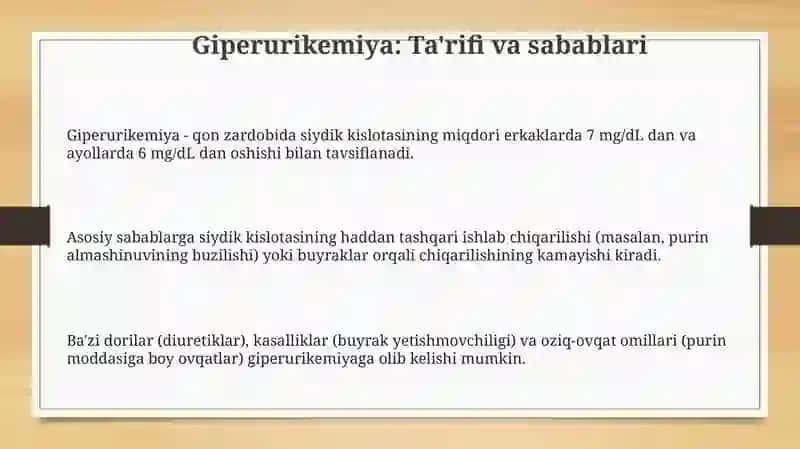 Giperurikemiya va purin metabolizmi buzilishlari 3