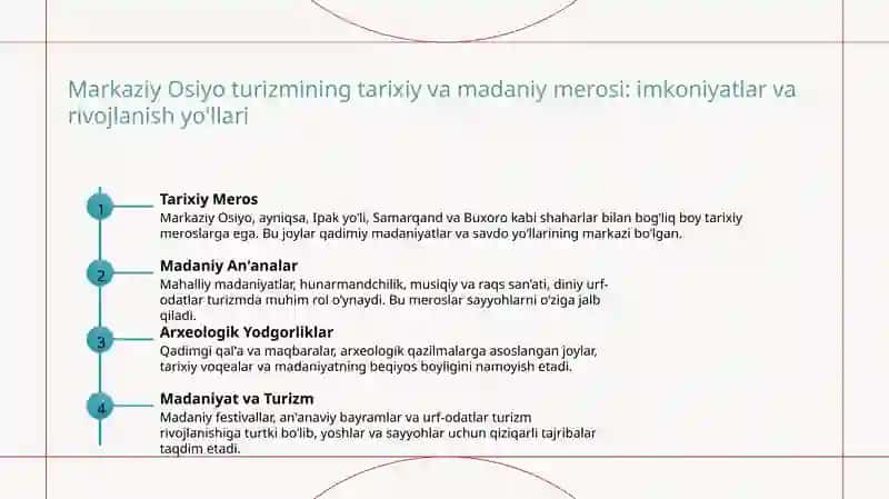 Markaziy Osiyo Turizmi Imkoniyatlari 3