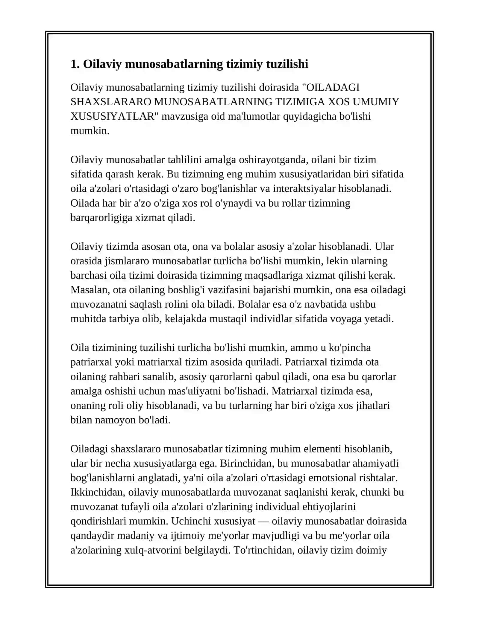 OILADAGI SHAXSLARARO MUNOSABATLARNING TIZIMIGA XOS UMUMIY XUSUSIYATLAR 3