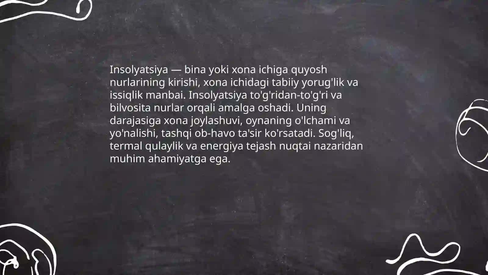 Xonalarning insolyatsiyasi haqida tushuncha, uning ahamiyati 3