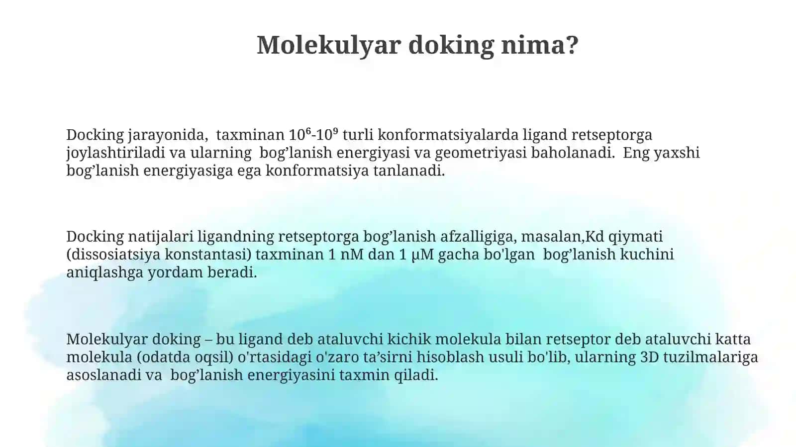 Molekulyar Dokingning Asoslari 3
