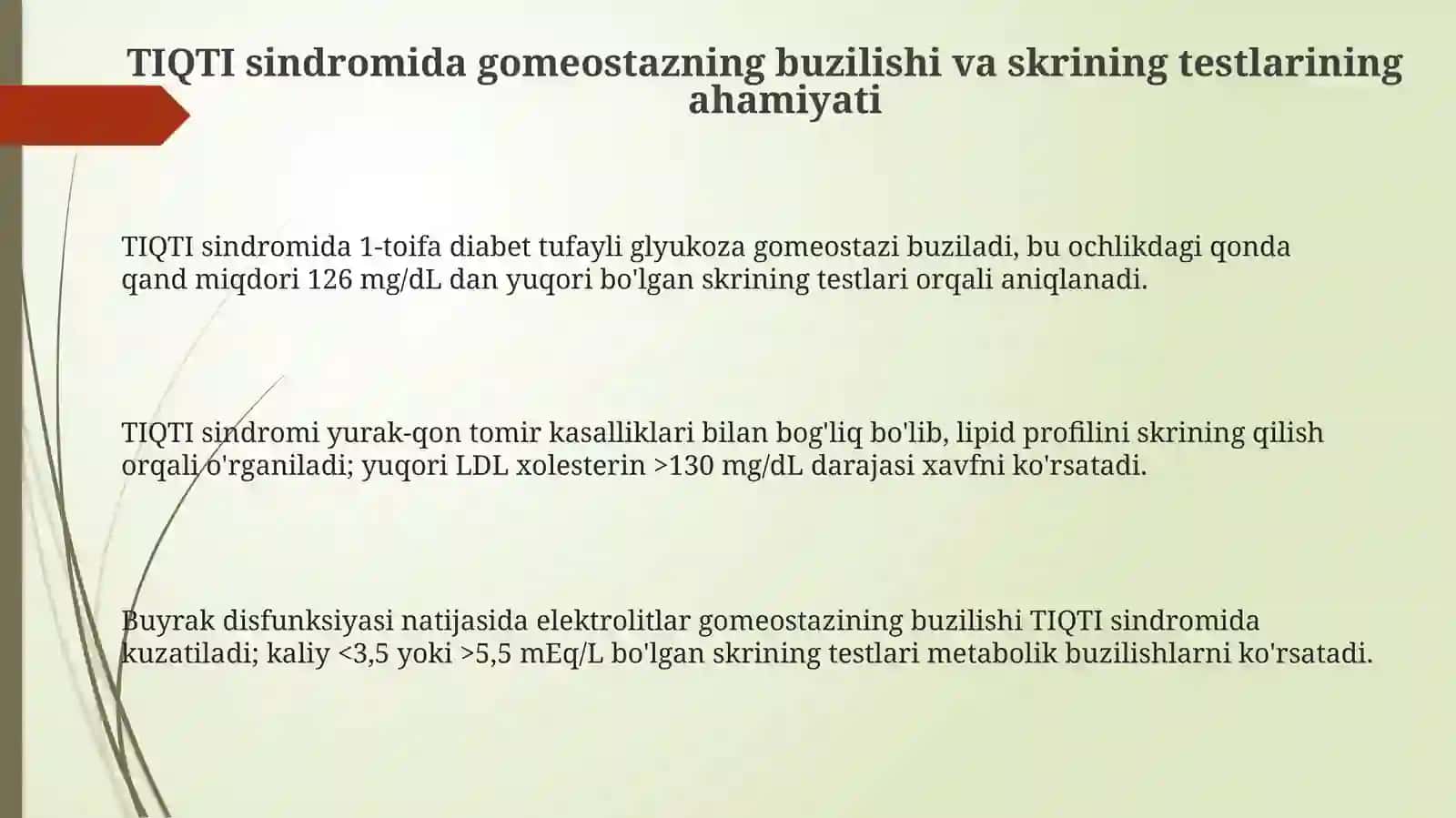Tiqtisindromida Gomeostazning Buzilishi va Skrining Testlarining Ahamiyati 3