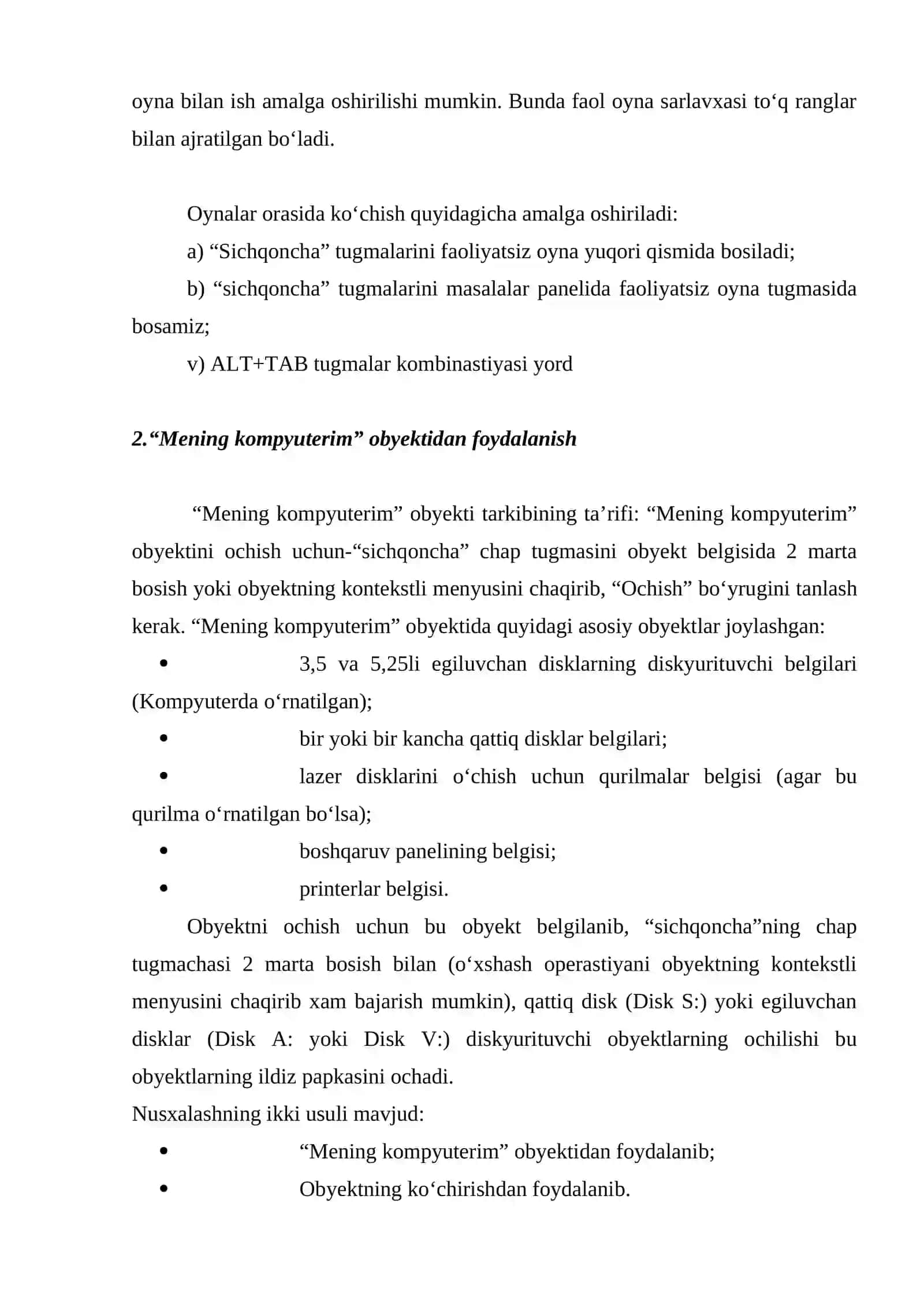 Windows operatsion sistemasining imkoniyatlari 3