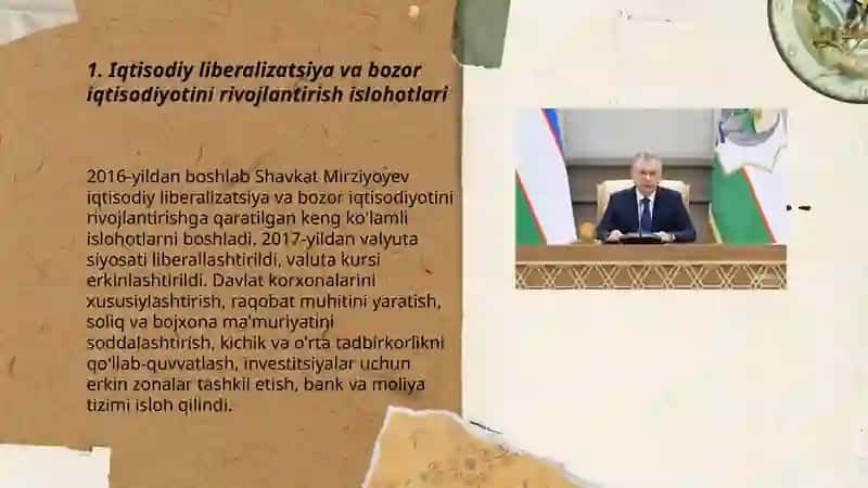 Iqtisodiy liberalizatsiya va bozor iqtisodiyotini rivojlantirish islohotlari 3