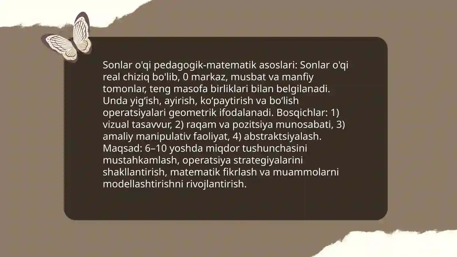 Matematikaga ixtisoslashtirilgan boshlang'ich sinflarda sonlar o'qi va uni o'rgatish metodikasi 3